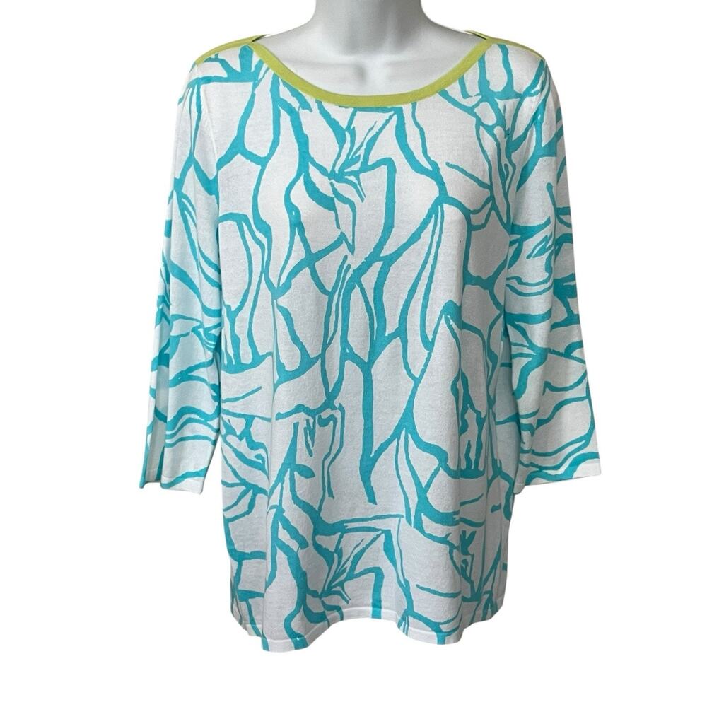 Belford Knit Sweater Women's M Pullover 100% Pima Cotton 3/4 Sleeve Preppy NEW